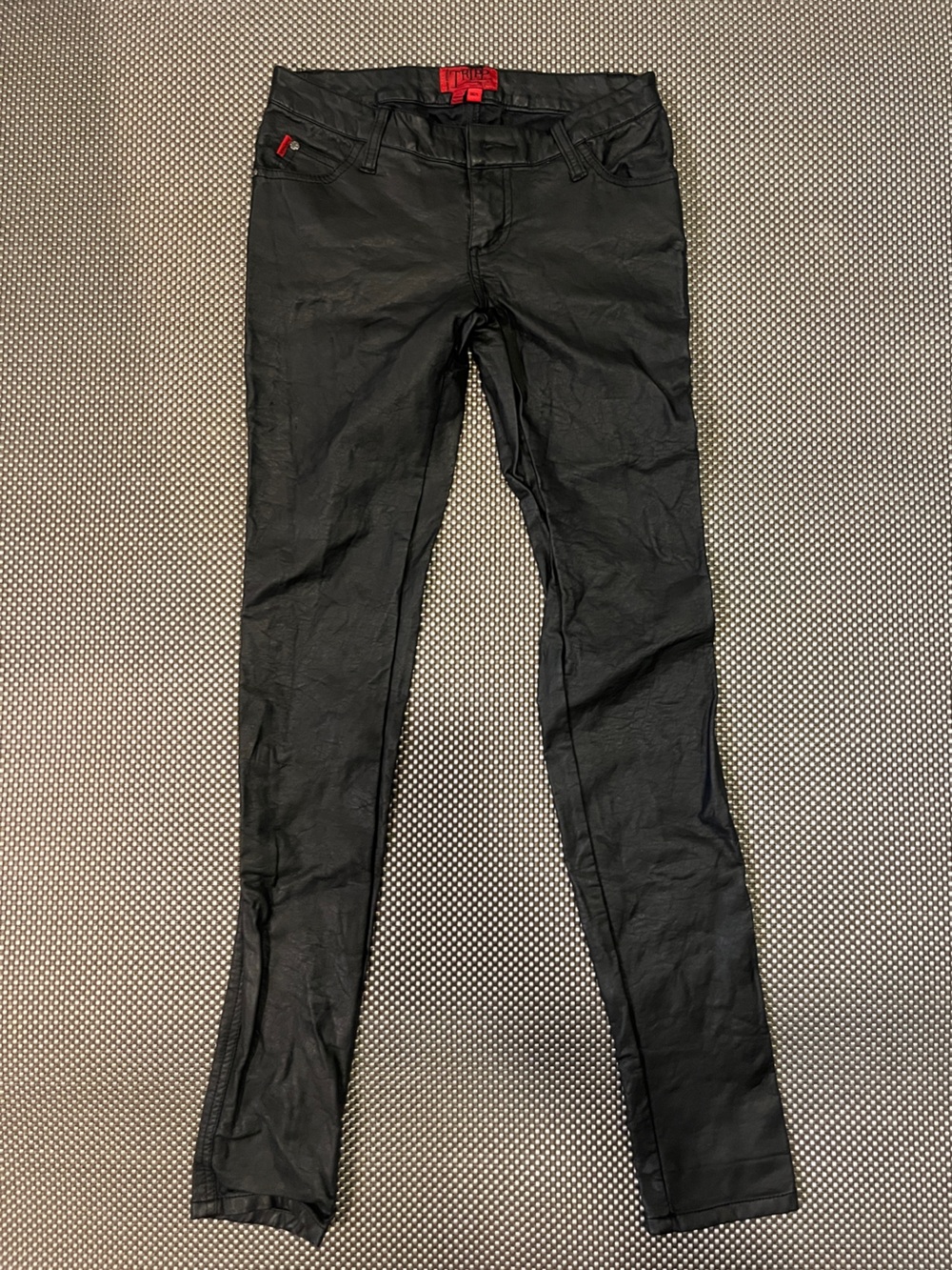 Vintage Y2K TRIPP NYC Daang Goodman Black Faux Leather Pants Size 25